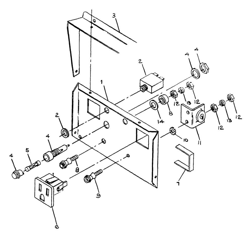 Control Panel Diagram and Parts List for 8749-0-G1410  Briggs and Stratton Generator